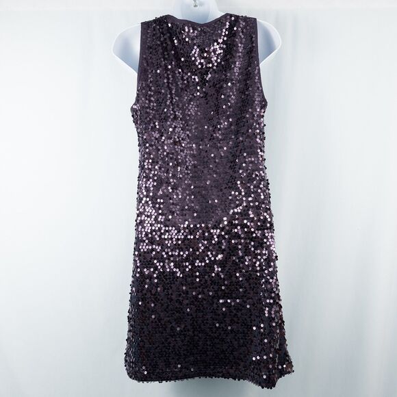 Studio Y Sleeveless Purple Sequin Mini Shift Dress Womens Medium Party Swiftie - Picture 2 of 11